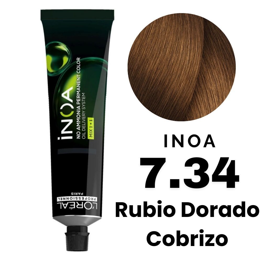 L'Oreal Tinte Inoa Profesional Nro.7.34 Rubio Dorado Cobrizo 60gr