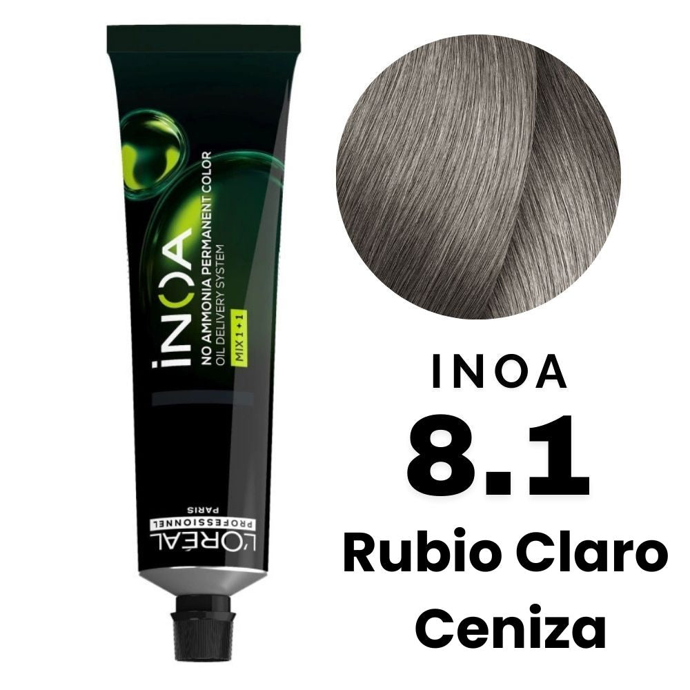 L'Oreal Inoa Profesional Nro.8.1 Rubio Claro Ceniza 60gr