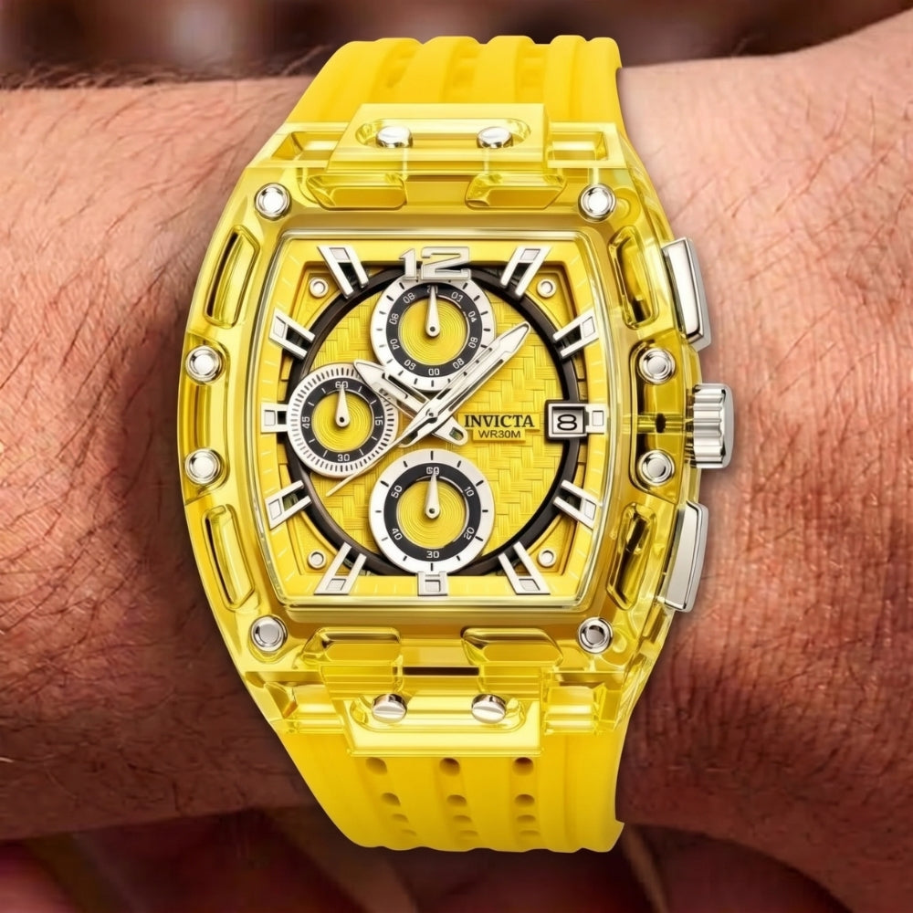Invicta S1 Rally 70798 Reloj Para Caballeros Amarillo 42mm