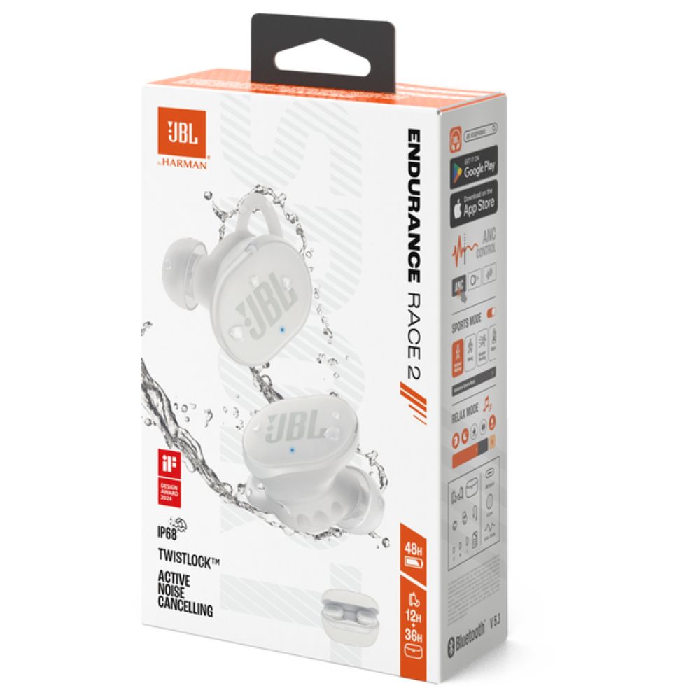 JBL Audifonos Inalámbricos Endurance Race 2 White