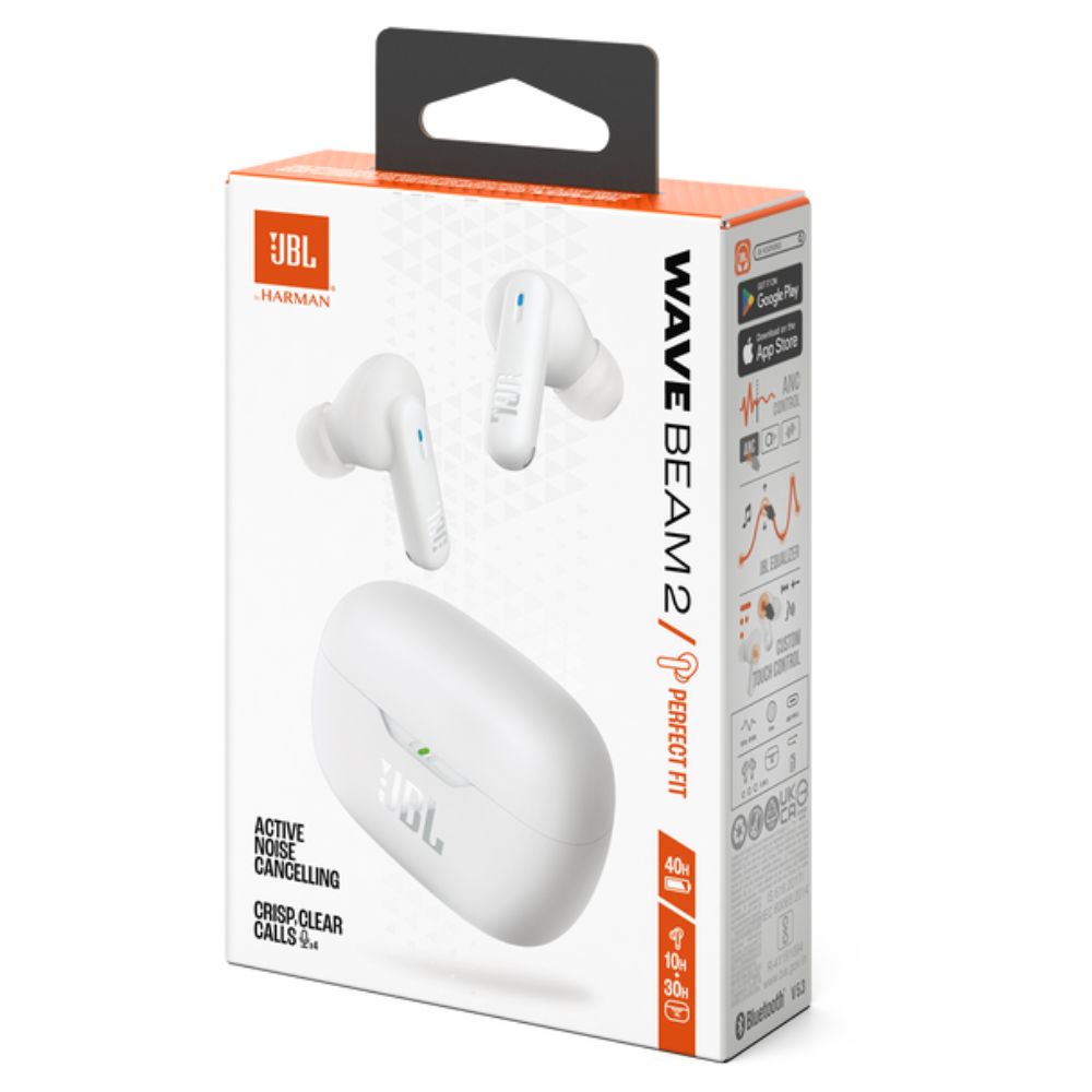 JBL Audifonos Inalámbricos Wave Beam 2 White