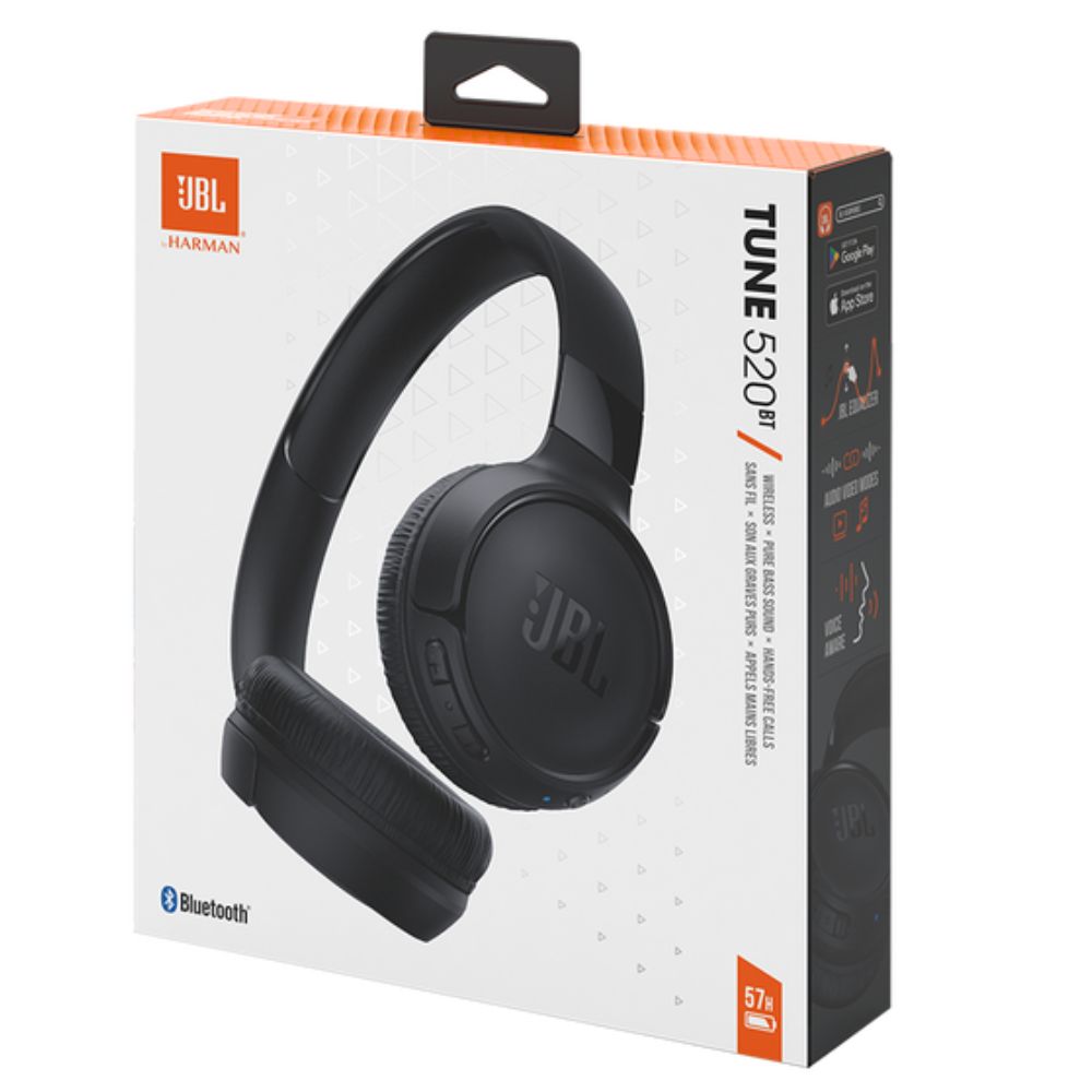 JBL Headphones Tune 520BT Audifonos Inalámbricos Black