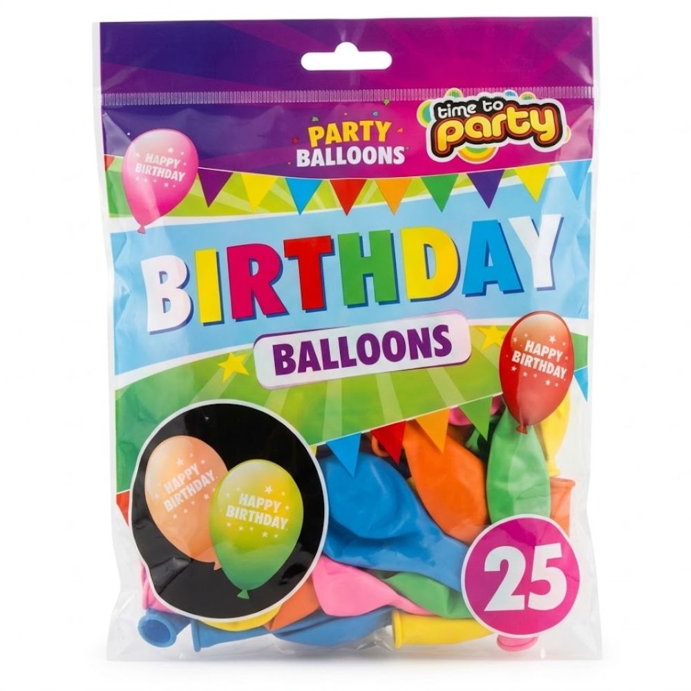 Jaunty Party Globos Caligrafiados Happy Birthday 25Und