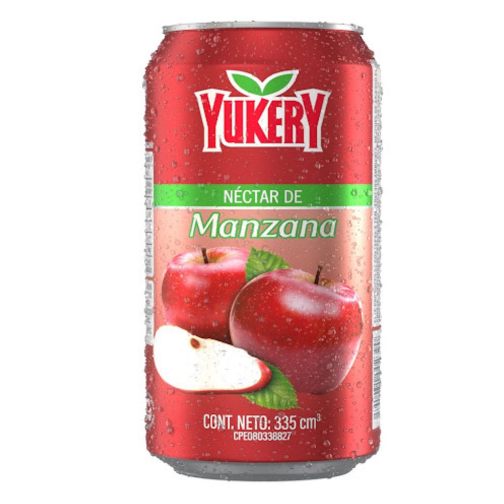 Jugo Yukery Néctar De Manzana Lata 355ml 6 Und