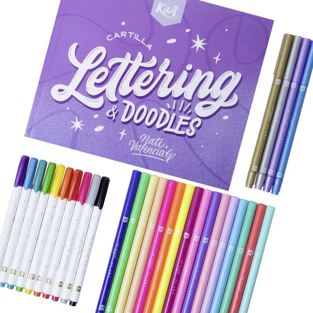 Kiut Kit De Lettering Cartilla+30 Marcadores
