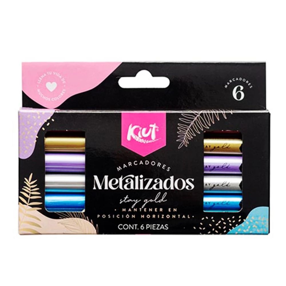 Kiut Marcadores Metalizados stay Gold Punta Bala 6 Unidades