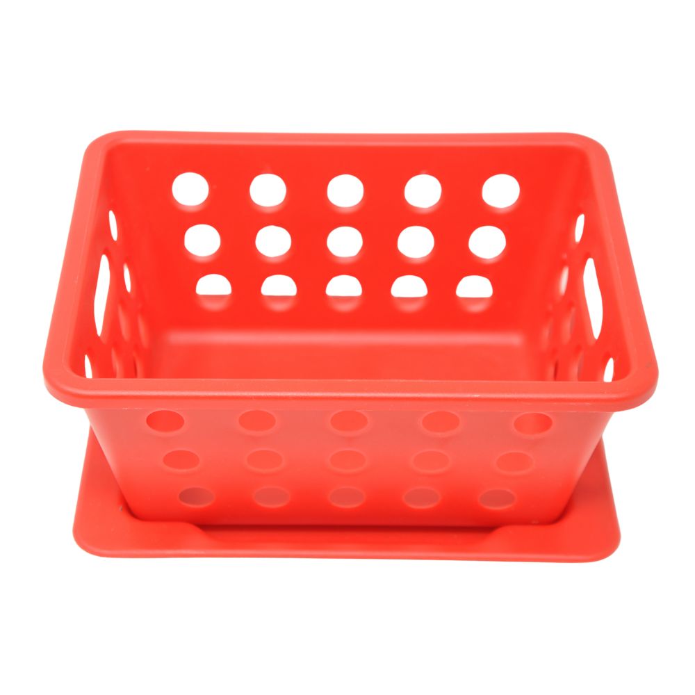 Coza Caja Pequeña Organizadora Con Tapa Color Rojo