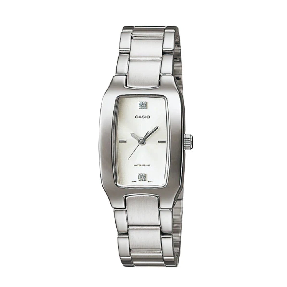 Casio Reloj Casual Correa De Acero Inoxidable Para Damas Silver
