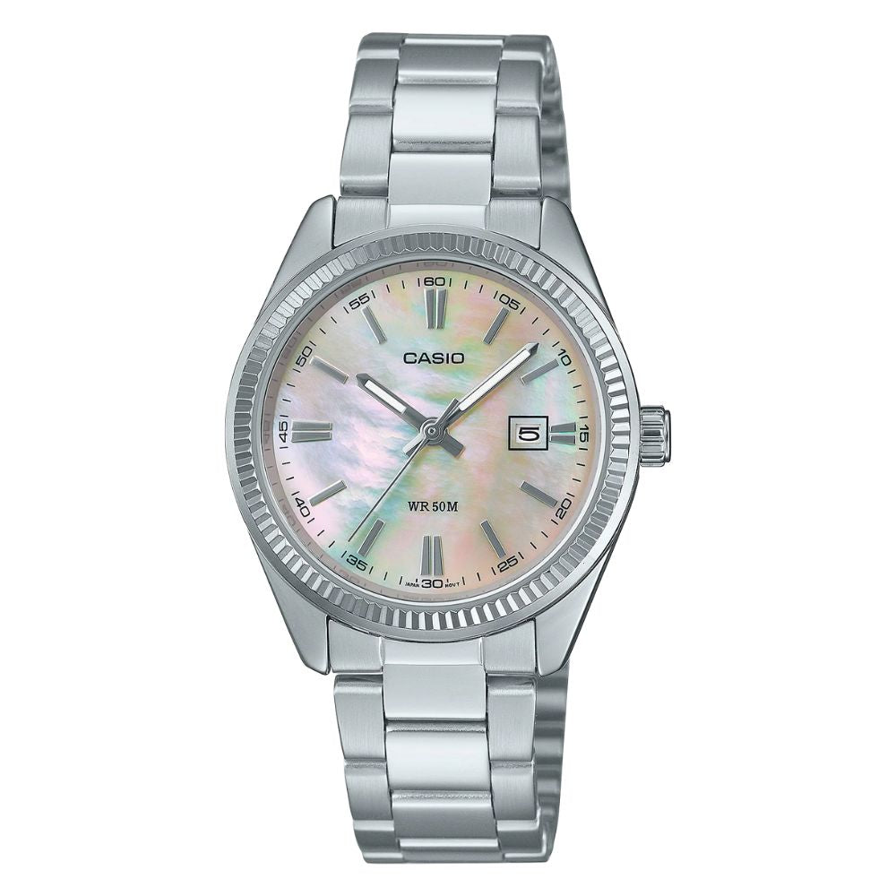 Casio Reloj Casual Correa De Acero Inoxidable Para Dama Silver