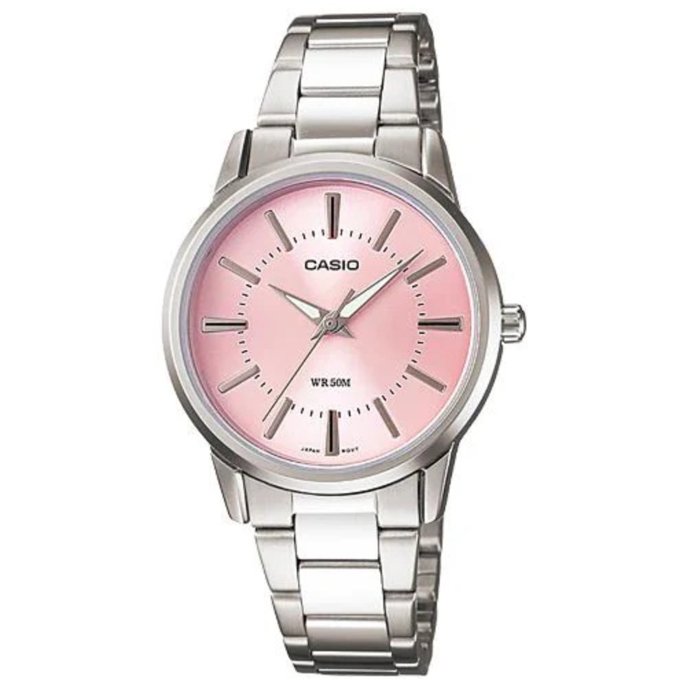 Casio Reloj Casual Correa De Acero Inoxidable Para Damas Silver