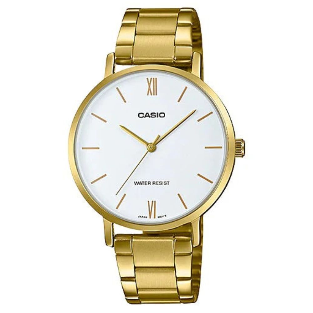 Casio Reloj Casual Correa De Acero Inoxidable Para Dama Gold