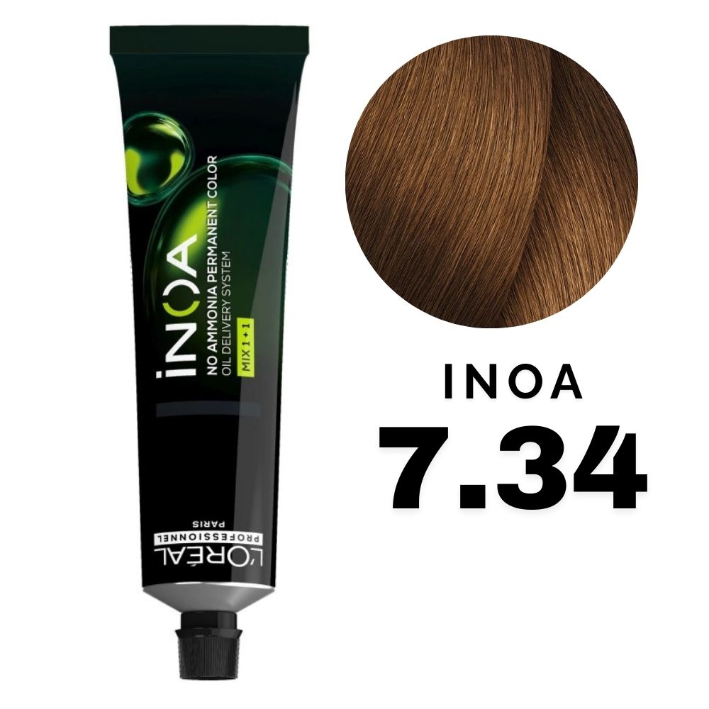 L'Oreal Inoa Profesional Color Rubio Dorado Cobrizo Nro. 7.34 60gr