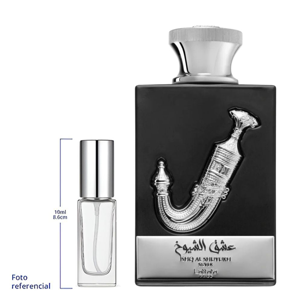 Lattafa Ishq Al Shuyukh Silver Decant Travel Size Eau De Parfum For Men