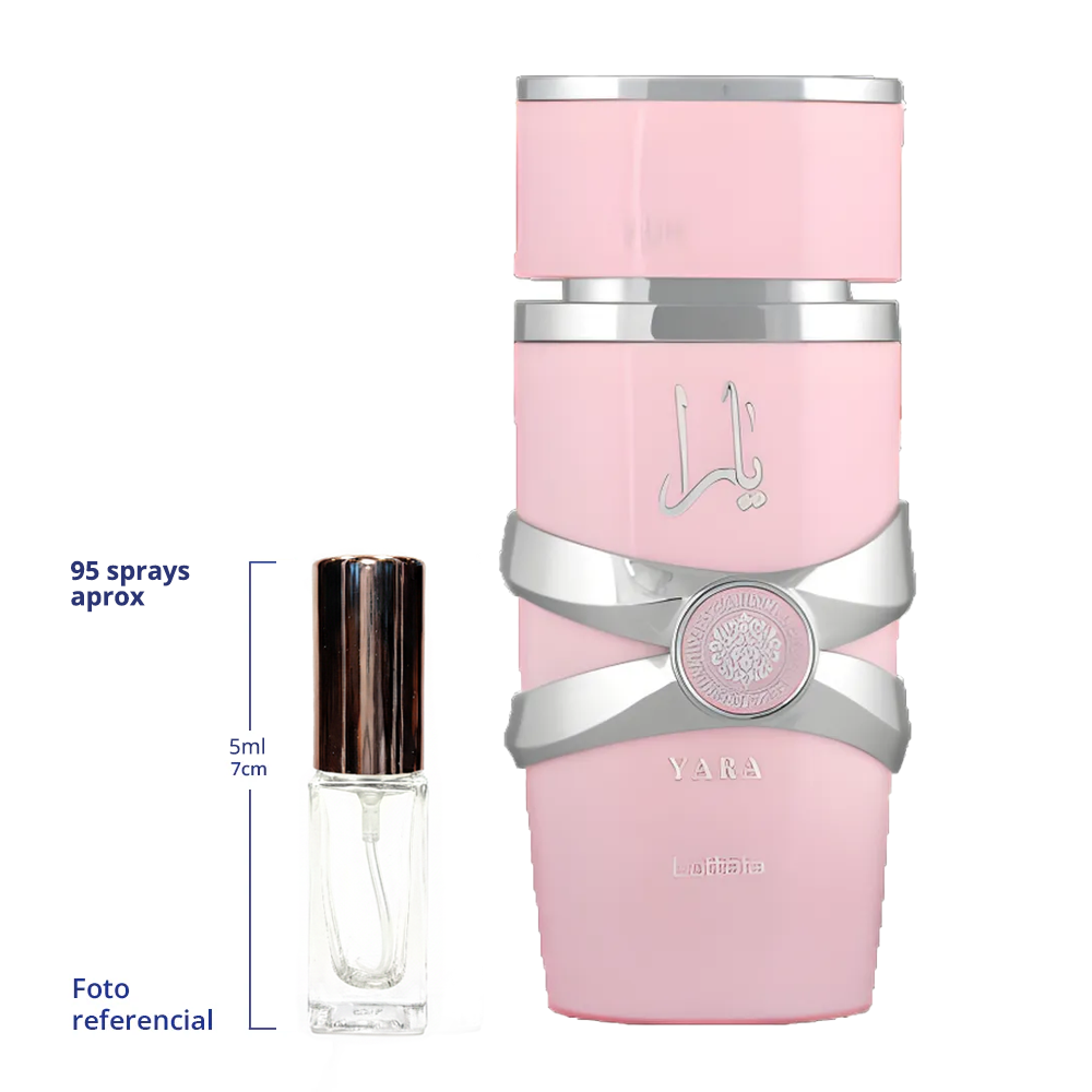 Lattafa Yara Decant Travel Size 10ml 95 a 150 Sprays Aprox Eau De Toilette For Woman