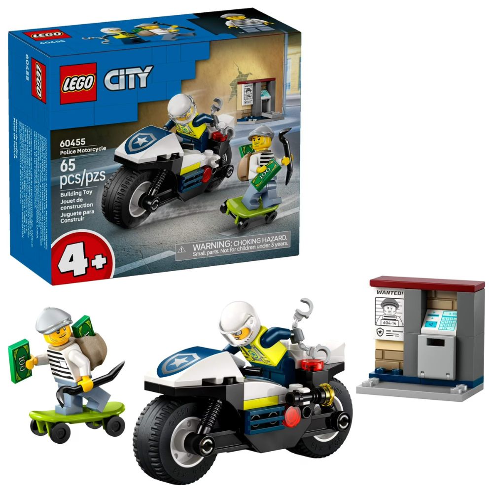 Lego City Police Motorcycle 65 Pzs 4+