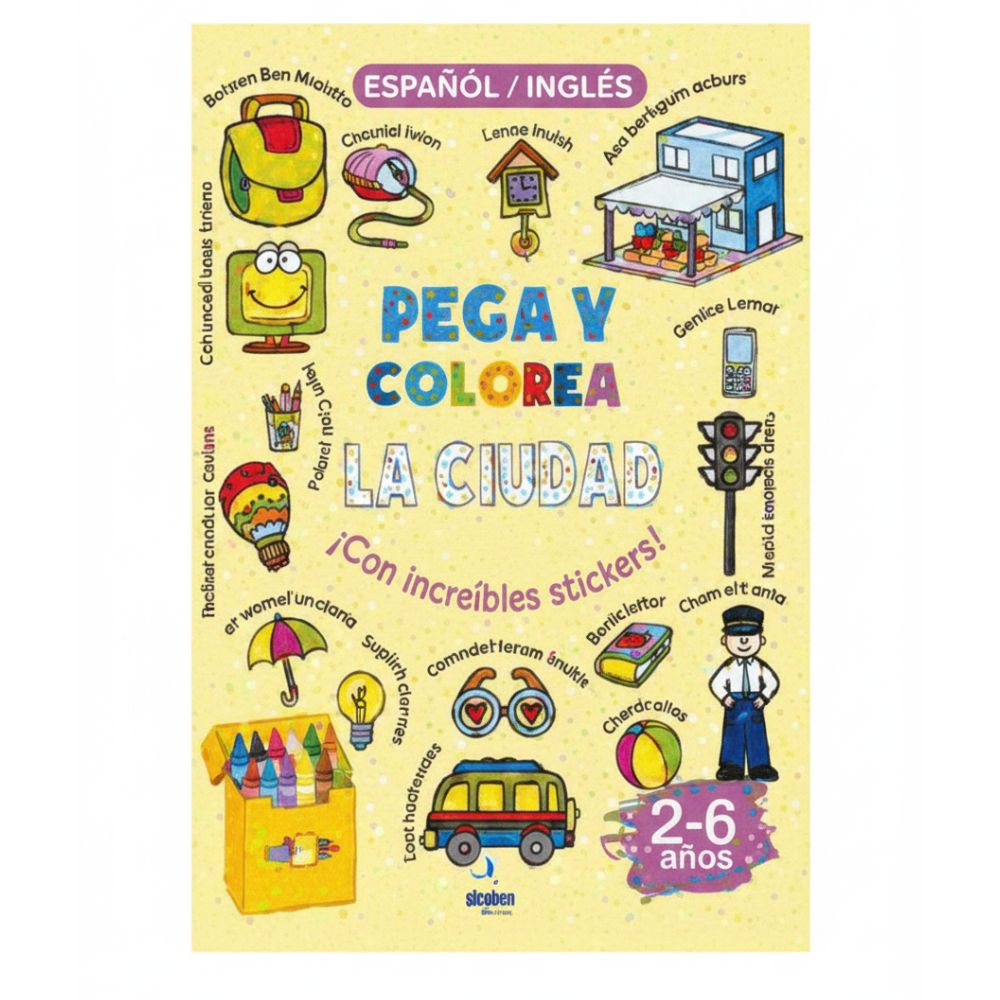 Libro Para Niños Pega Y Colorea De La Ciudad 2-6+