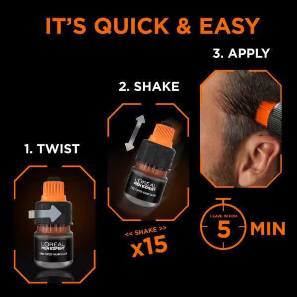 Loreal Tinte para Caballero Men Expert One Twist Hair Color 02 Real Black