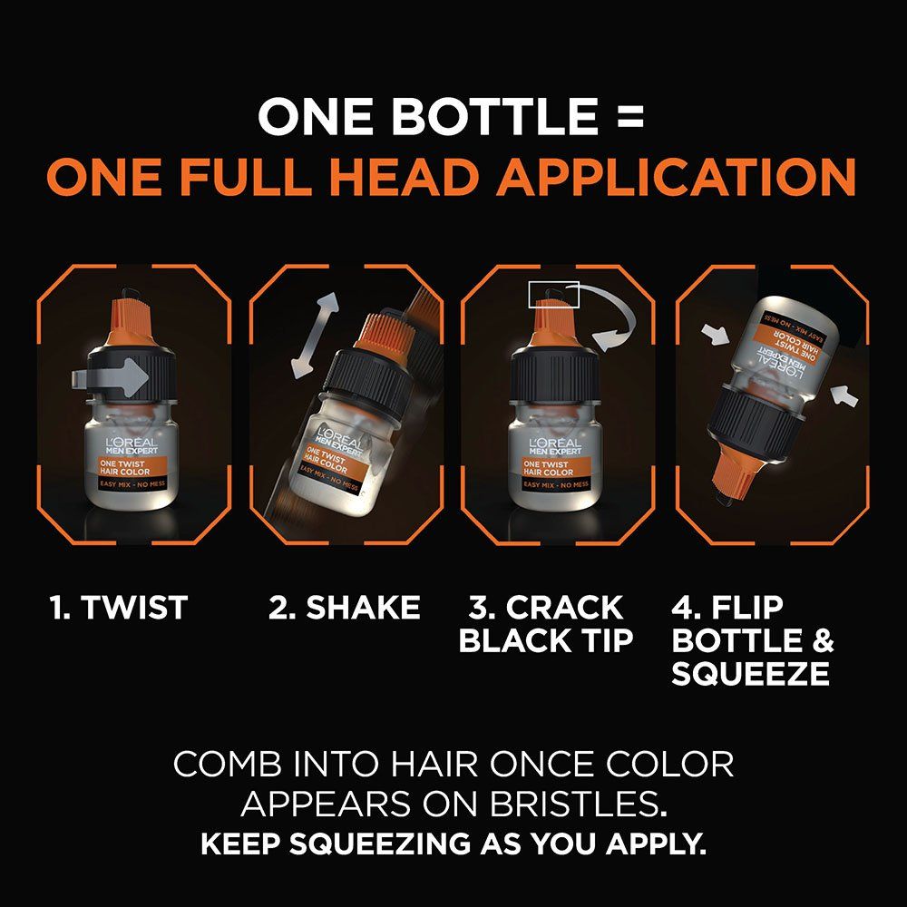 Loreal Tinte para Caballero Men Expert One Twist Hair Color 02 Real Black