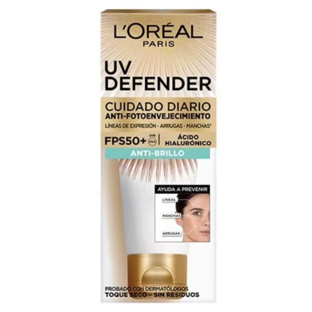 Loreal UV Defender Cuidado Diario Anti-FotoEnvejecimiento FPS 50+ Anti-Brillo 40g