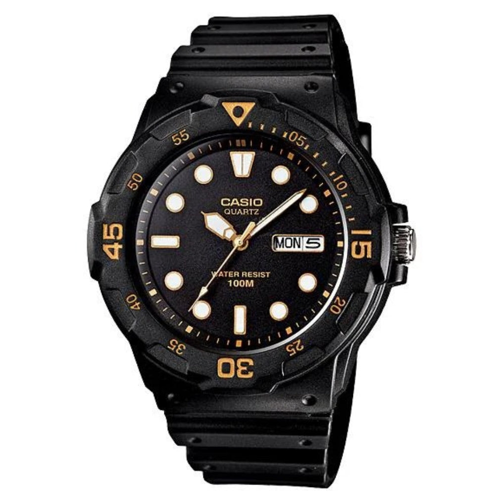 Casio Reloj Casual Correa De Resina Para Caballeros Black