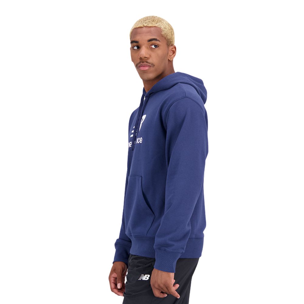 New Balance Sweter Essential Stacked Logo French Terry Para Caballero