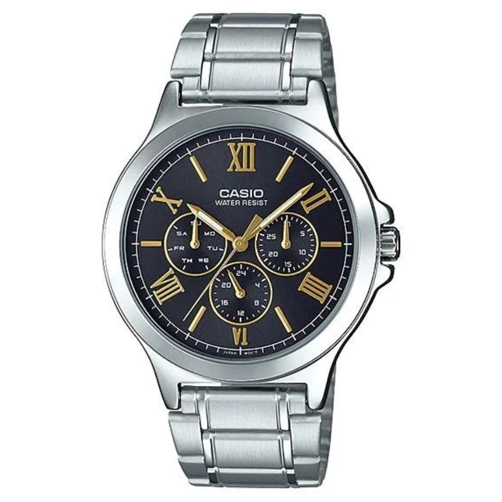 Casio Reloj Casual Correa De Acero Inoxidable Para Caballeros Black