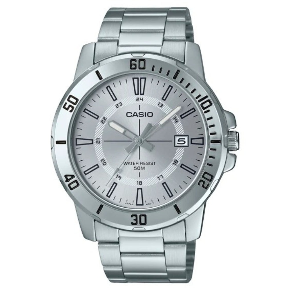 Casio Reloj Casual Correa De Acero Inoxidable Para Caballeros Silver