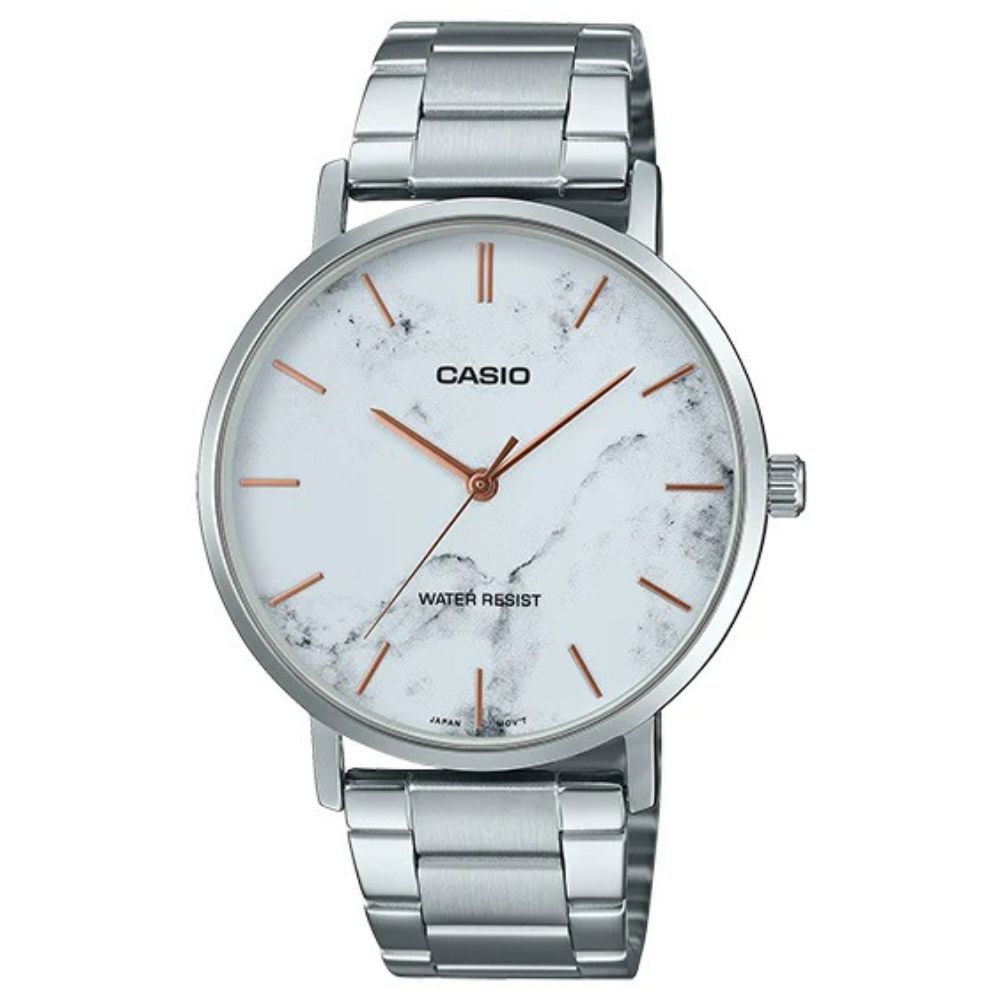 Casio Reloj Casual Correa De Acero Inoxidable Para Caballero Silver