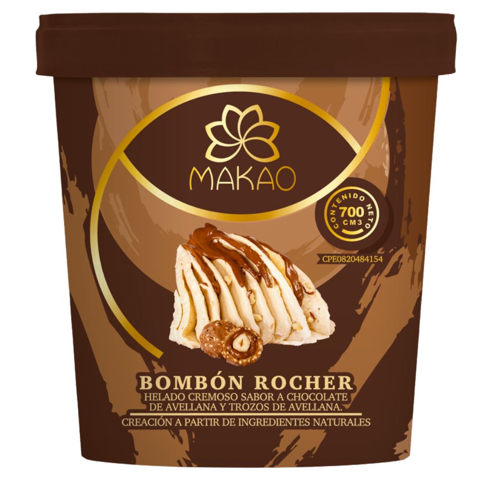 Helado Makao Bombom Rocher Cremoso 700ml