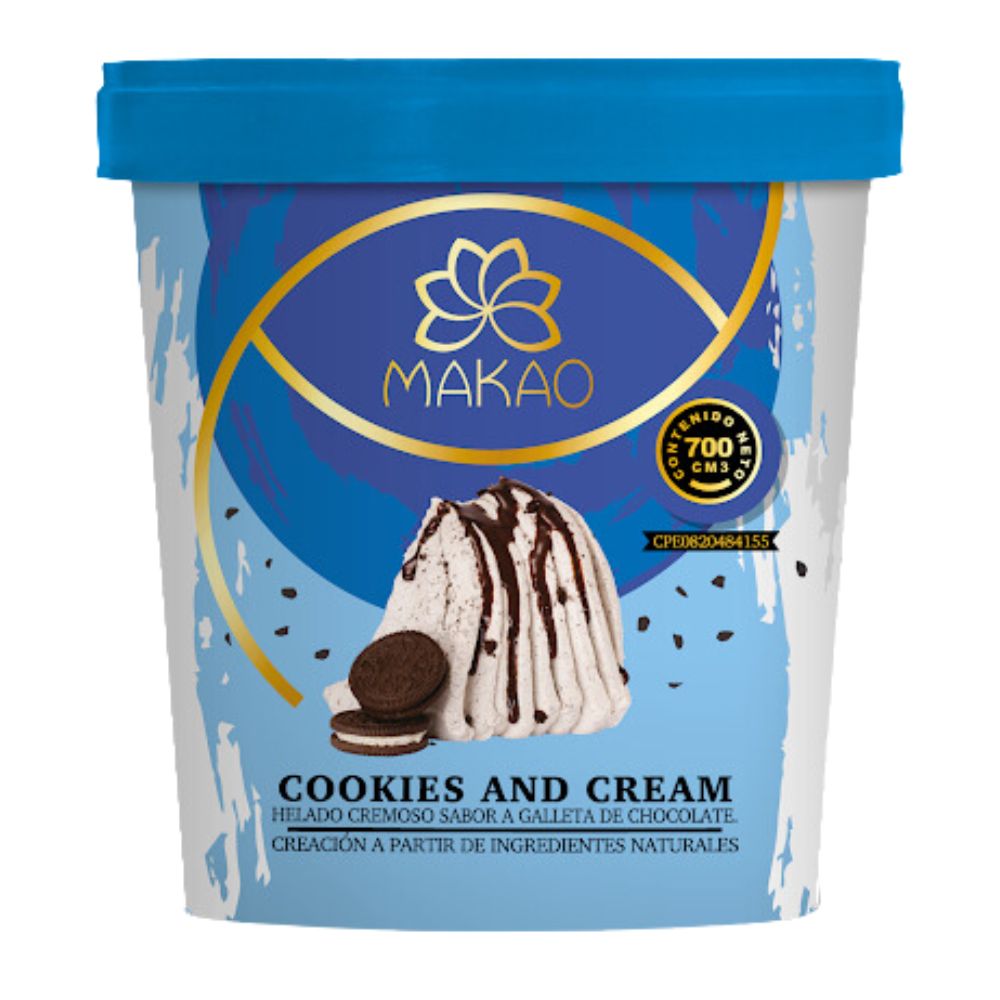 Helado Makao Cookies and Cream Cremoso 700ml