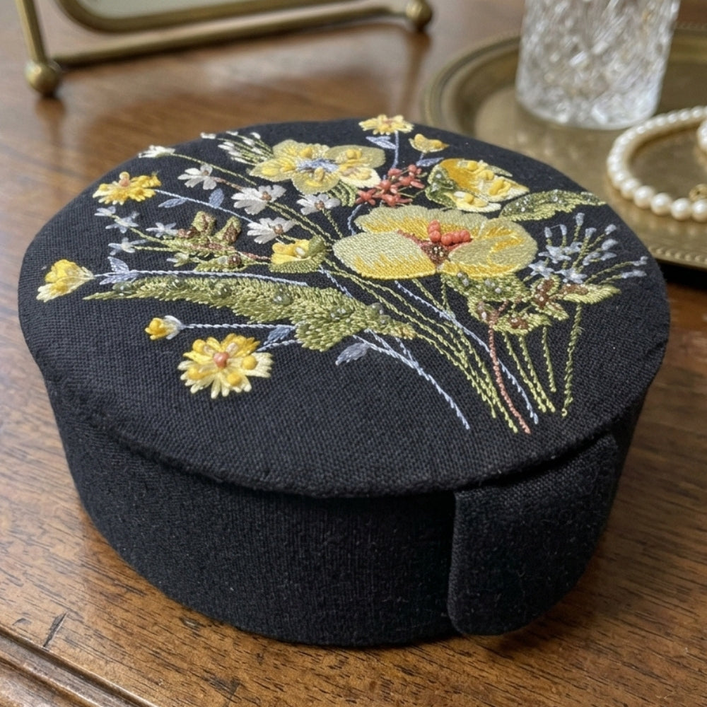 Mini Joyero Jewelry Organizer Black Floral