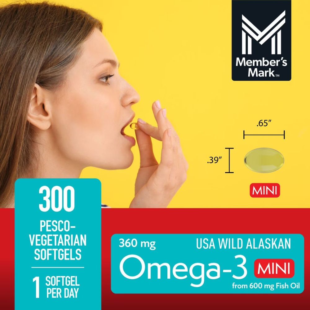 Member's Mark Omega-3 Dietary Supplement 300 Softgels 360mg