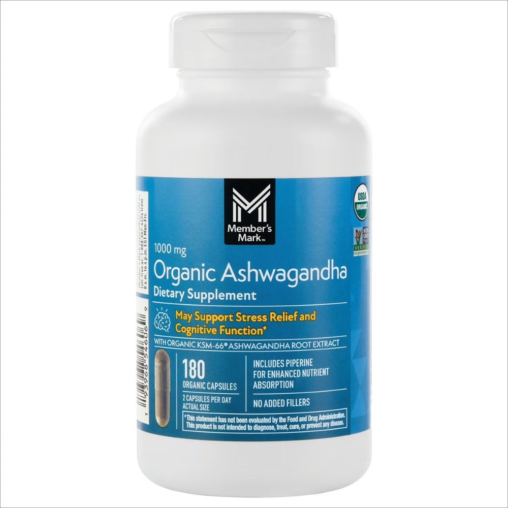 Member's Mark Organic Ashwagandha Dietary Supplement 180 Cap