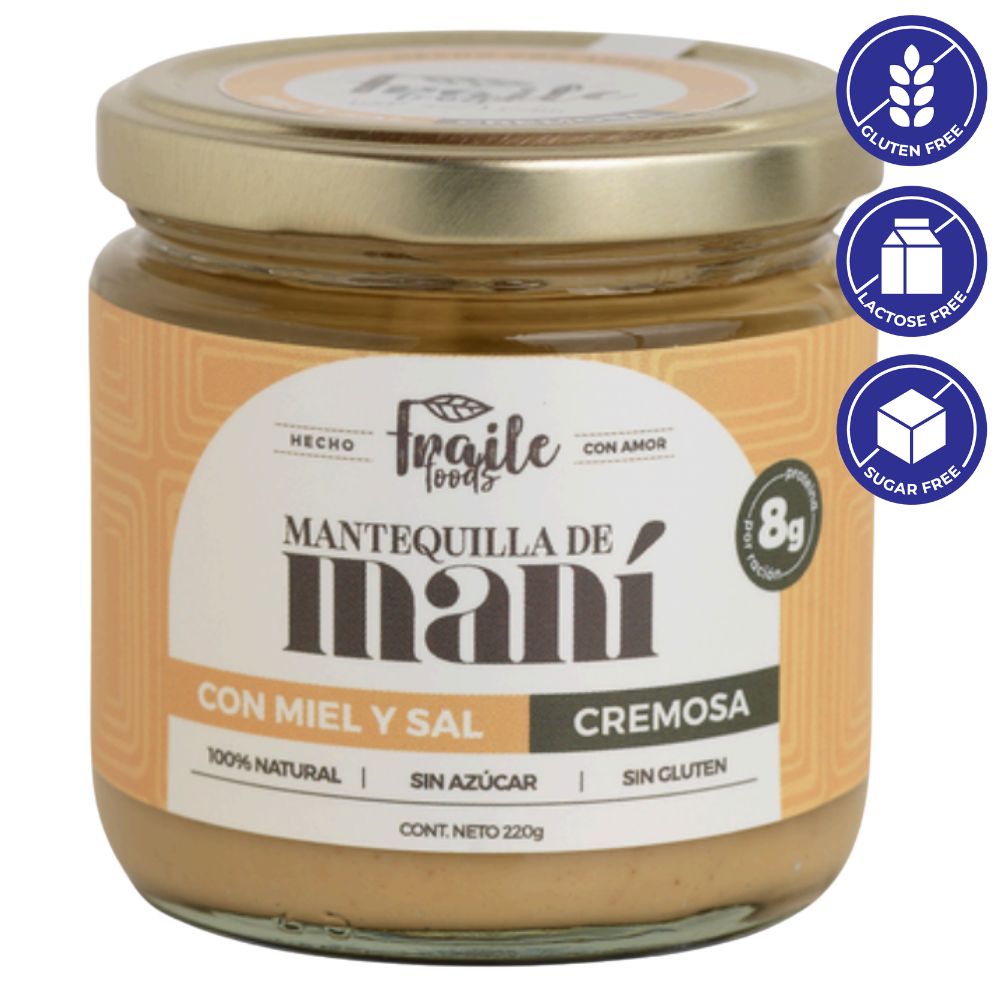 Fraile Foods Mantequilla de Mani Con Miel y Sal Cremosa 220g