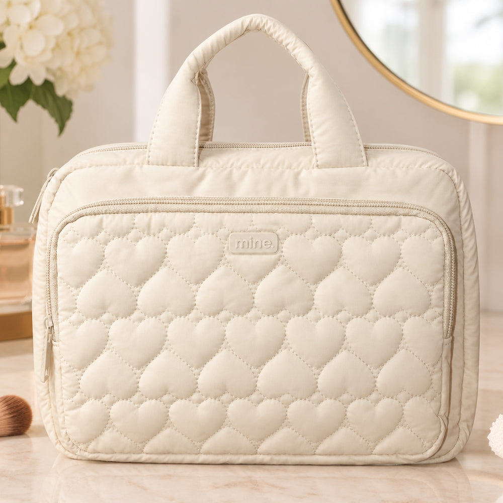 Mine Set Cream Small Travel Organizer + 2 Bottles
