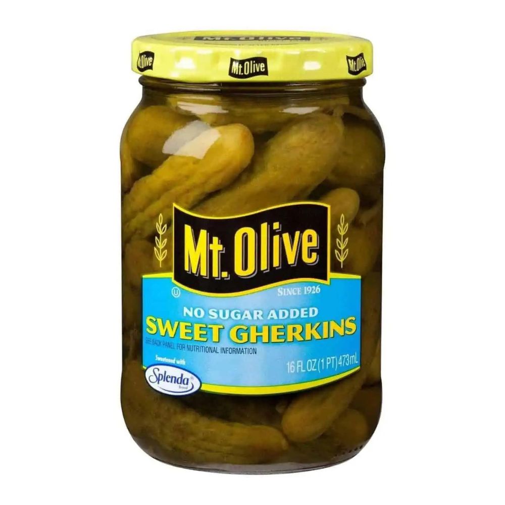 Pepinillos Mt. Olive Sweet Gherkins Pickles with Splenda 473ml
