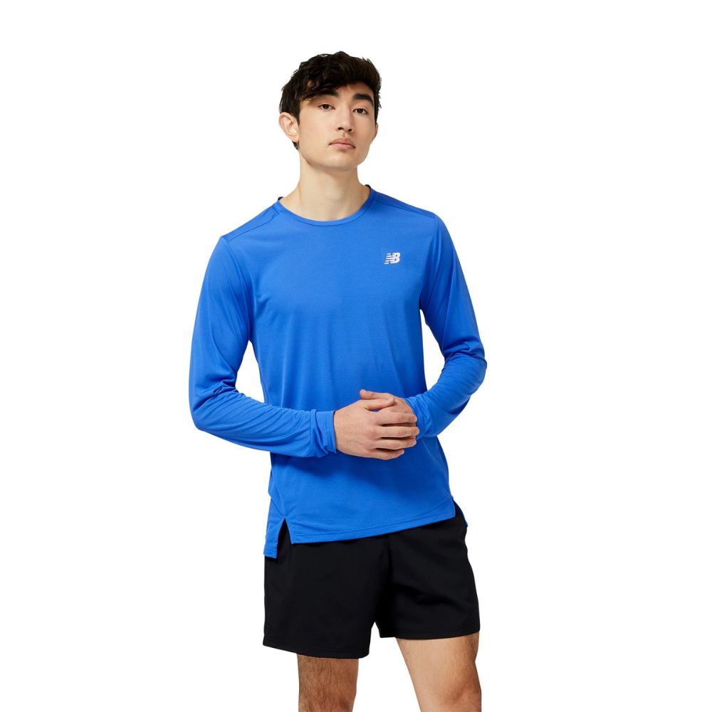 New Balance Camiseta Manga Larga Accelerate Para Caballero Azul