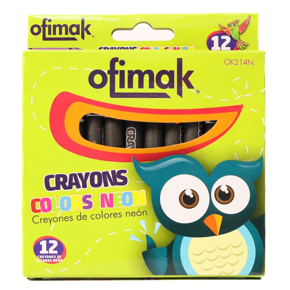 Ofimak Crayones de Cera Neon 12 Und