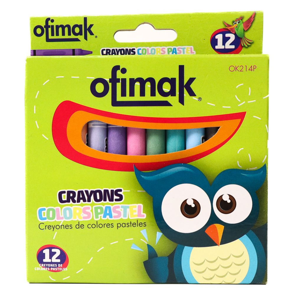 Ofimak Creyones de Cera Pasteles 12 Und