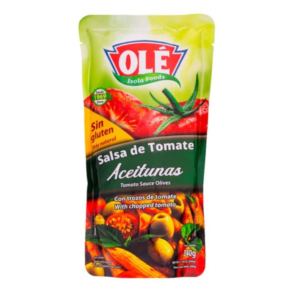Olé Salsa De Tomate Con Aceitunas Pouch 340gr
