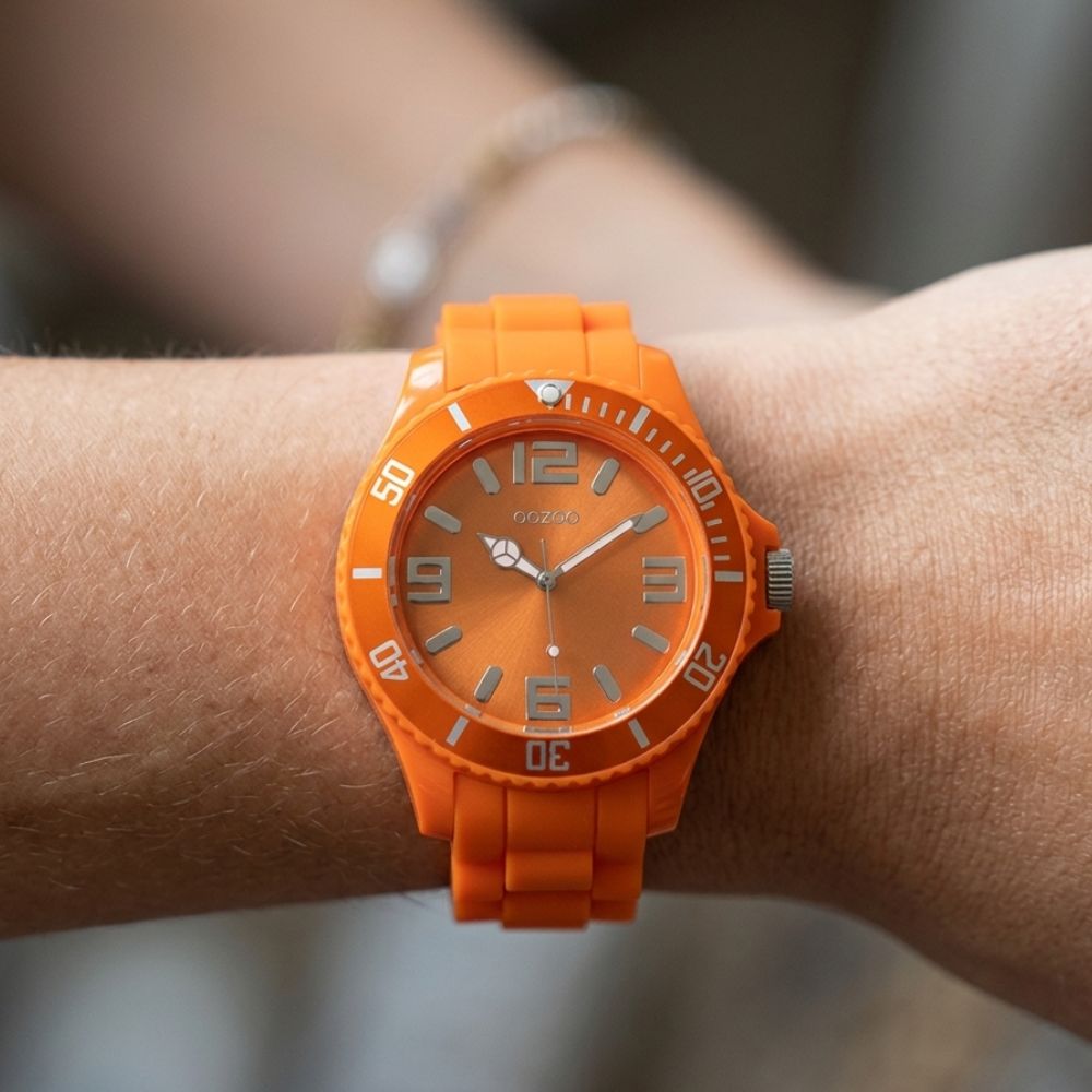 Oozoo Reloj Deportivo Correa De Silicone Unisex Fluo Orange