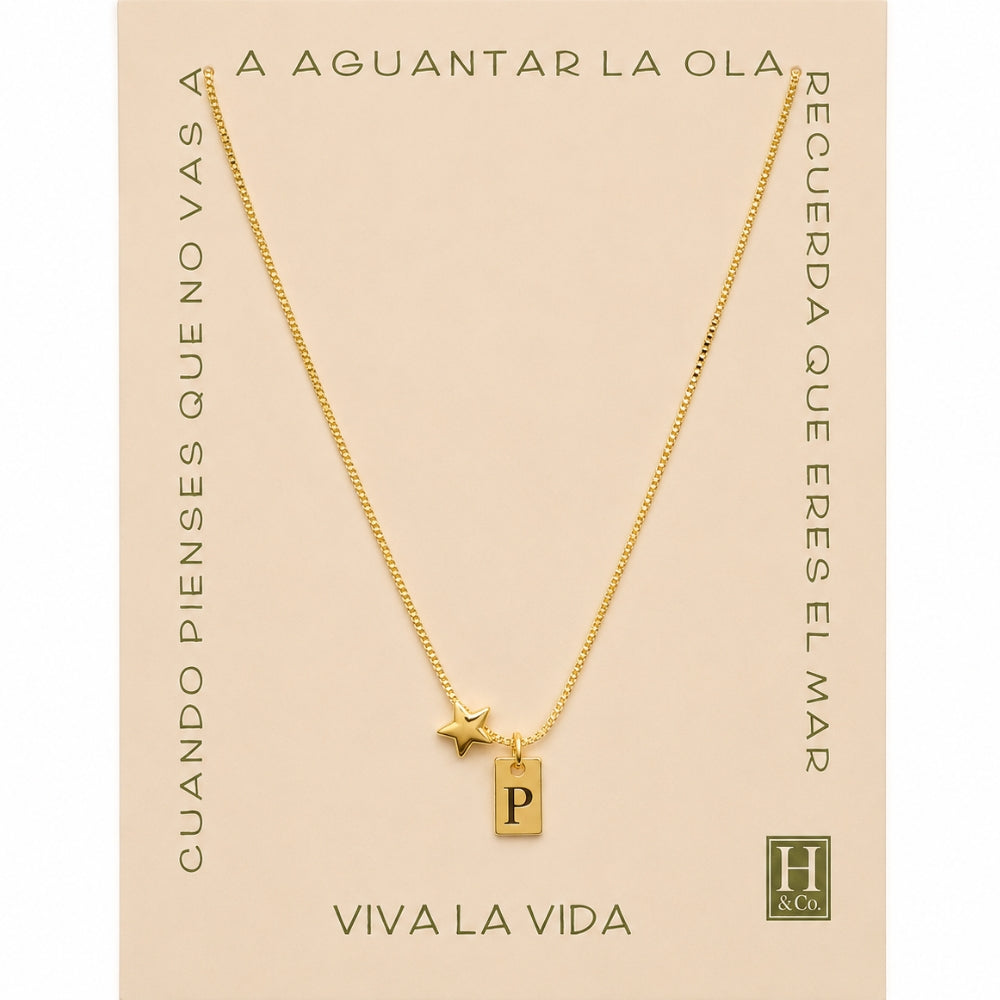 H&Co Collar de Cadena Plaquita Inicial P