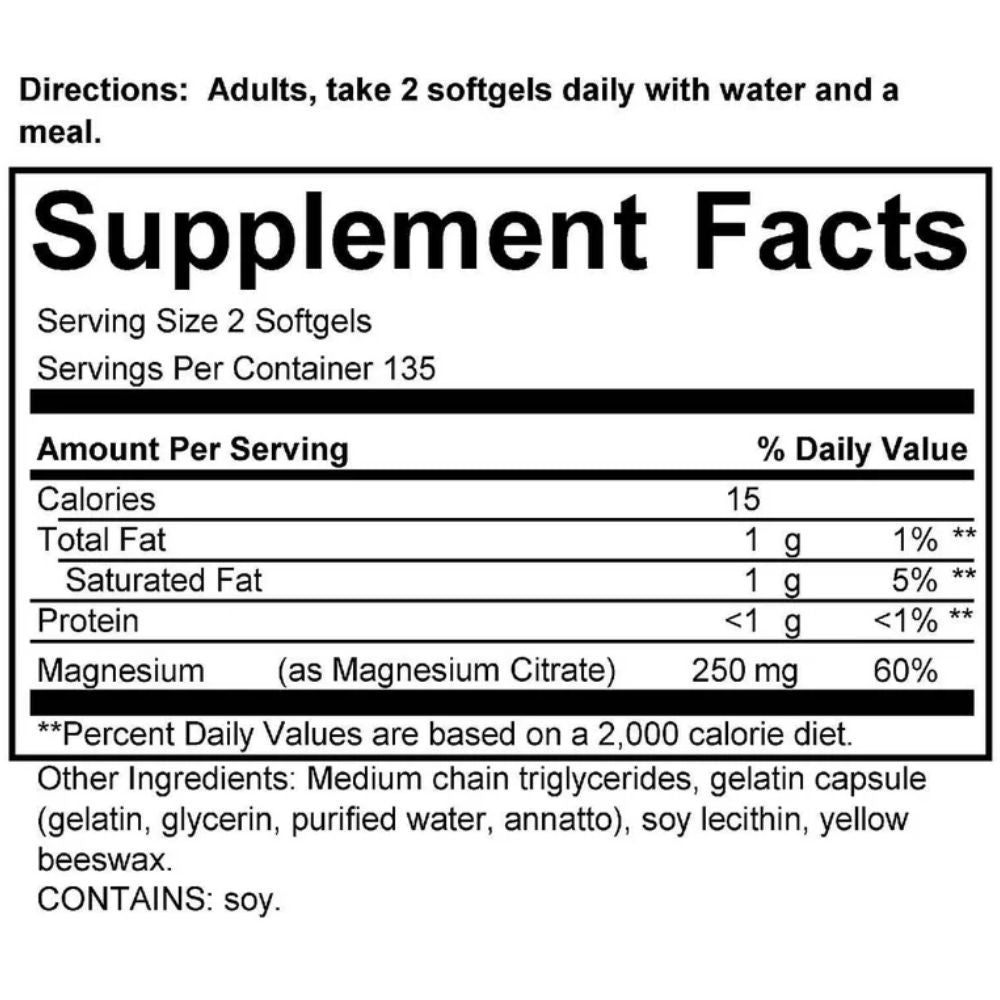 Magnesio Kirkland Signature Magnesium Citrate 250mg 270Softgels