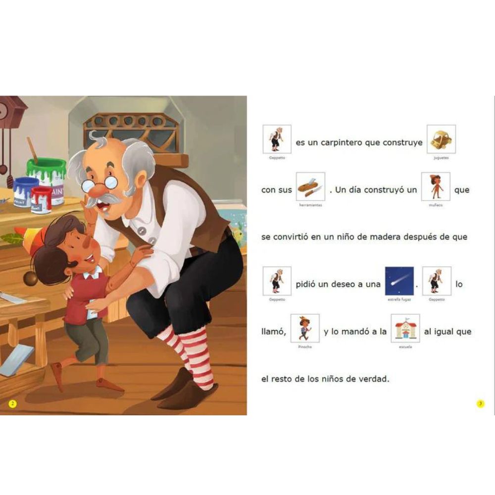 Libro De Lectura Con Pictogramas Pinocho 16 pag