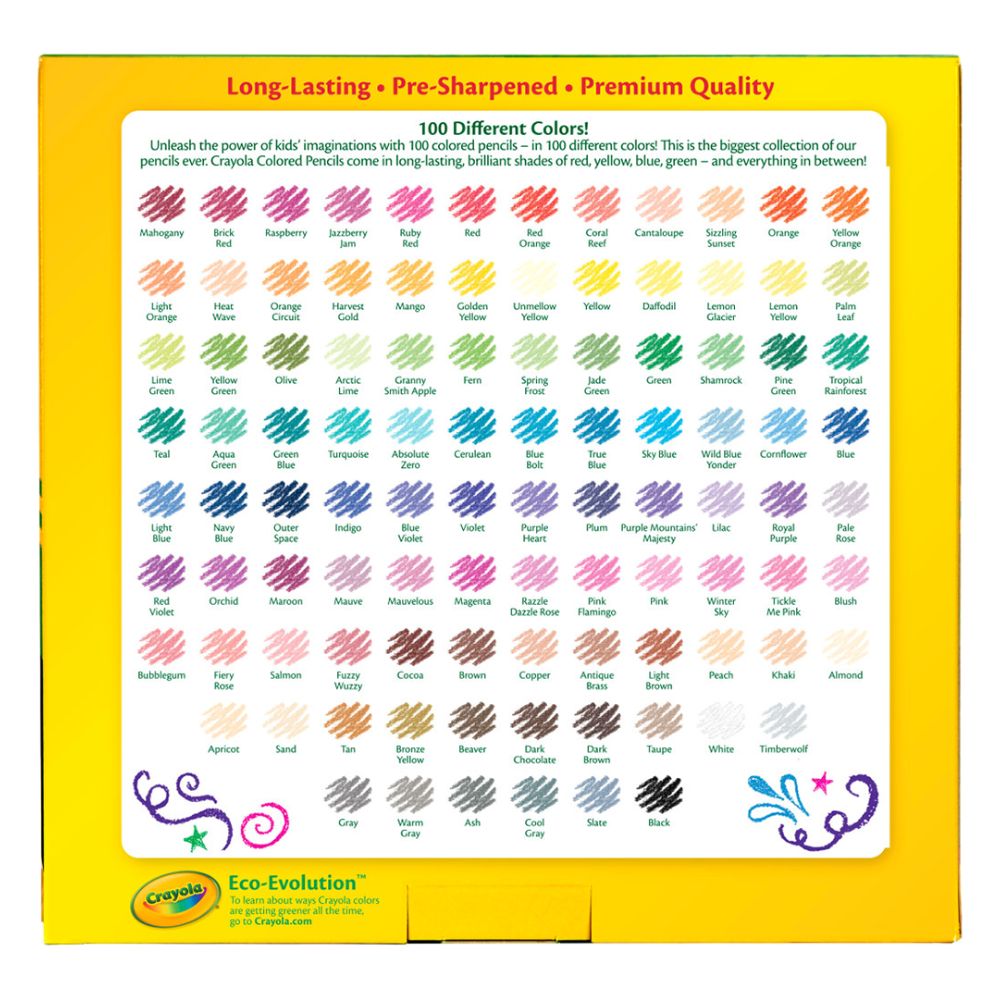 Crayola Long Colored Pencils 100 Und