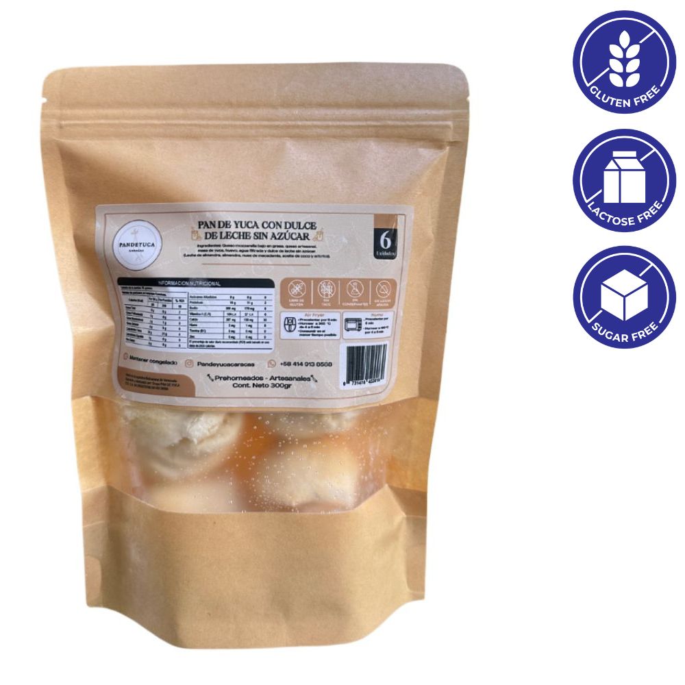 Pan De Yuca Con Dulce De Leche Sin Azucar 6 Und