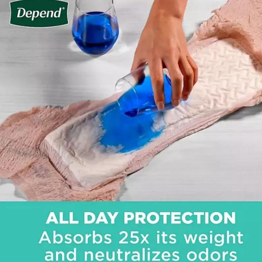 Depend Plus+ Interior Incontinencia Dama Talla S 24-30in 92Und