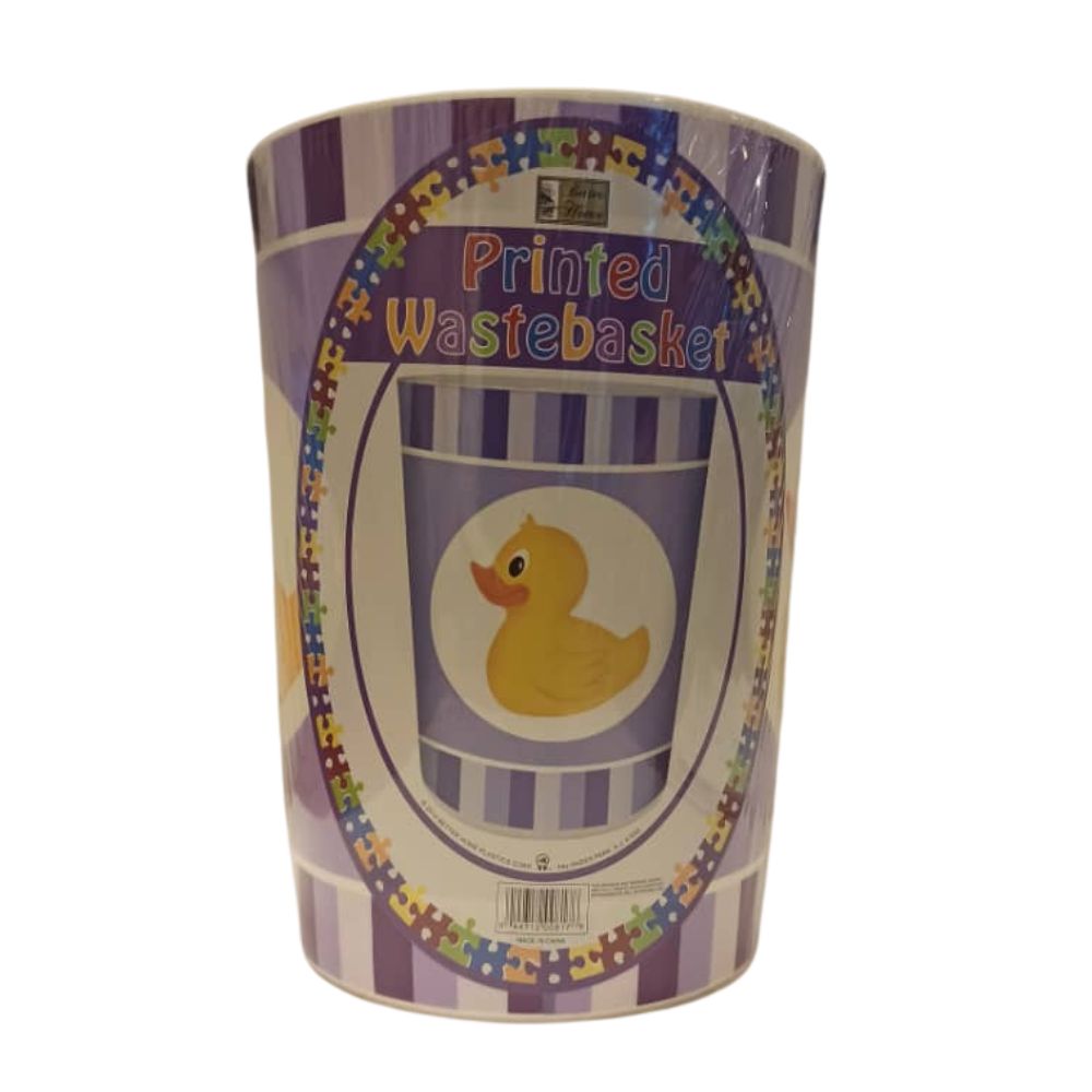 Papelera Plastica Better Home Morada con Dibujo de Pato