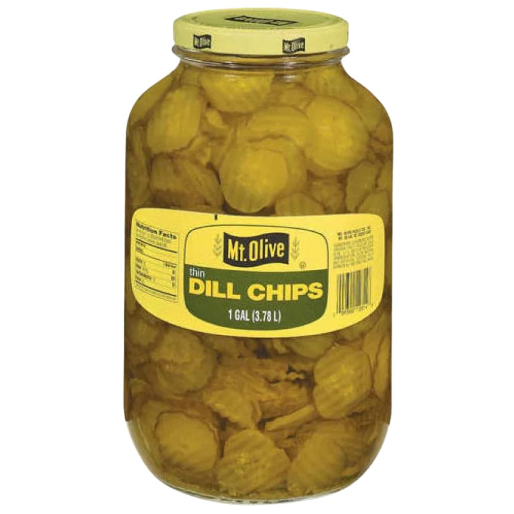 Pepinillos Rebanados Mt Olive Thin Dill Chips 3.78Lt