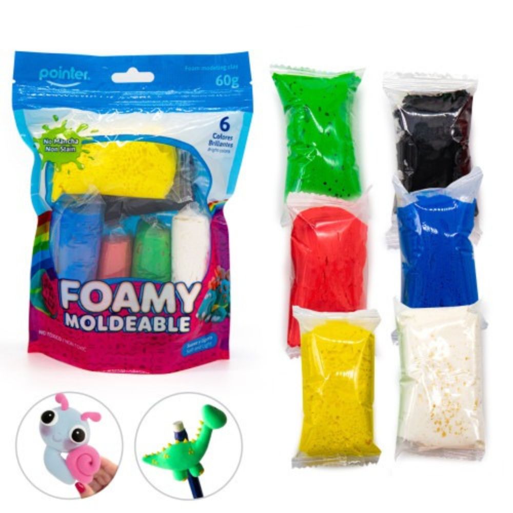 Pointer Foamy Moldeable 6 Colores Brillantes 60gr